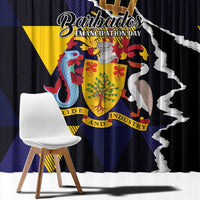 Barbados Emancipation Day Window Curtain Luxury Gold Trident - Wonder Print Shop