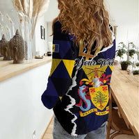 Personalized Barbados Emancipation Day Women Casual Shirt Luxury Gold Trident - Wonder Print Shop