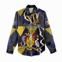 Personalized Barbados Emancipation Day Women Casual Shirt Luxury Gold Trident - Wonder Print Shop