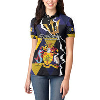 Personalized Barbados Emancipation Day Women Polo Shirt Luxury Gold Trident - Wonder Print Shop