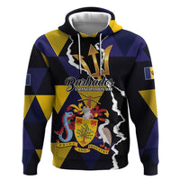 Personalized Barbados Emancipation Day Zip Hoodie Luxury Gold Trident - Wonder Print Shop