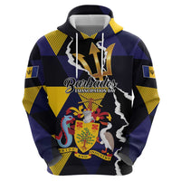 Personalized Barbados Emancipation Day Zip Hoodie Luxury Gold Trident - Wonder Print Shop