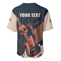 Rock and Roll Skull Guitar Baseball Jersey Welsh Dragon - Wonder Print Shop