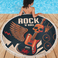 Rock and Roll Skull Guitar Beach Blanket Welsh Dragon - Wonder Print Shop