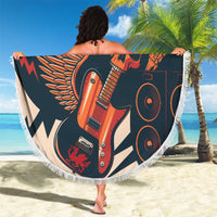 Rock and Roll Skull Guitar Beach Blanket Welsh Dragon - Wonder Print Shop
