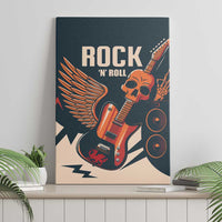 Rock and Roll Skull Guitar Canvas Wall Art Welsh Dragon - Wonder Print Shop