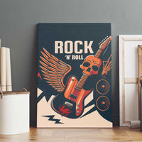 Rock and Roll Skull Guitar Canvas Wall Art Welsh Dragon - Wonder Print Shop