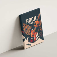 Rock and Roll Skull Guitar Canvas Wall Art Welsh Dragon - Wonder Print Shop