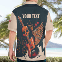 Rock and Roll Skull Guitar Hawaiian Shirt Welsh Dragon - Wonder Print Shop