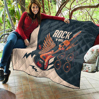 Rock and Roll Skull Guitar Quilt Welsh Dragon - Wonder Print Shop
