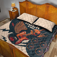 Rock and Roll Skull Guitar Quilt Bed Set Welsh Dragon - Wonder Print Shop