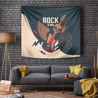 Rock and Roll Skull Guitar Tapestry Welsh Dragon - Wonder Print Shop