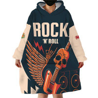 Rock and Roll Skull Guitar Wearable Blanket Hoodie Welsh Dragon - Wonder Print Shop
