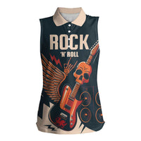 Rock and Roll Skull Guitar Women Sleeveless Polo Shirt Welsh Dragon - Wonder Print Shop