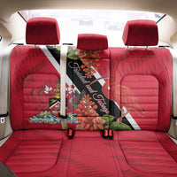 Trinidad and Tobago Back Car Seat Cover Scarlet Ibis With Chaconia Flower - Wonder Print Shop