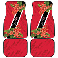 Trinidad and Tobago Car Mats Scarlet Ibis With Chaconia Flower - Wonder Print Shop