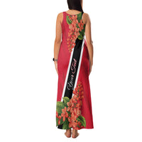Trinidad and Tobago Family Matching Tank Maxi Dress and Hawaiian Shirt Scarlet Ibis With Chaconia Flower - Wonder Print Shop