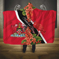 Trinidad and Tobago Hooded Blanket Scarlet Ibis With Chaconia Flower