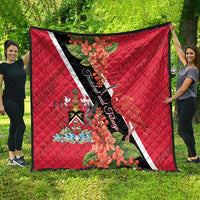Trinidad and Tobago Quilt Scarlet Ibis With Chaconia Flower - Wonder Print Shop