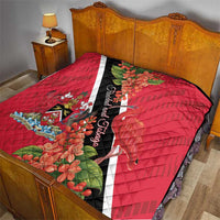 Trinidad and Tobago Quilt Scarlet Ibis With Chaconia Flower - Wonder Print Shop