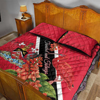 Trinidad and Tobago Quilt Bed Set Scarlet Ibis With Chaconia Flower - Wonder Print Shop