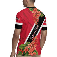Trinidad and Tobago Rugby Jersey Scarlet Ibis With Chaconia Flower - Wonder Print Shop