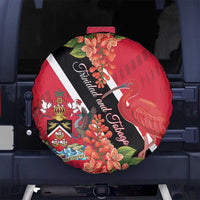 Trinidad and Tobago Spare Tire Cover Scarlet Ibis With Chaconia Flower - Wonder Print Shop