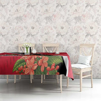 Trinidad and Tobago Tablecloth Scarlet Ibis With Chaconia Flower - Wonder Print Shop