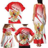 Indonesia Family Matching Tank Maxi Dress and Hawaiian Shirt Javan Hawk Eagle Melati Flower - Wonder Print Shop