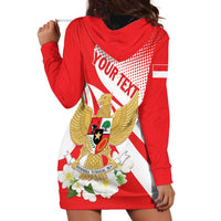 Indonesia Hoodie Dress Javan Hawk Eagle Melati Flower - Wonder Print Shop