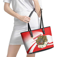 Indonesia Leather Tote Bag Javan Hawk Eagle Melati Flower - Wonder Print Shop
