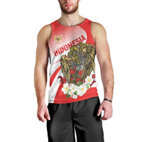 Indonesia Men Tank Top Javan Hawk Eagle Melati Flower - Wonder Print Shop
