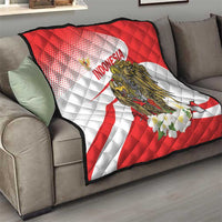 Indonesia Quilt Javan Hawk Eagle Melati Flower - Wonder Print Shop