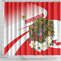 Indonesia Shower Curtain Javan Hawk Eagle Melati Flower