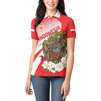 Indonesia Women Polo Shirt Javan Hawk Eagle Melati Flower - Wonder Print Shop