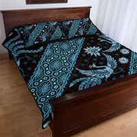 Indonesia Batik Pattern Quilt Bed Set Blue Version - Wonder Print Shop