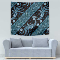 Indonesia Batik Pattern Tapestry Blue Version - Wonder Print Shop