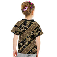 Indonesia Batik Pattern Kid T Shirt Gold Version - Wonder Print Shop