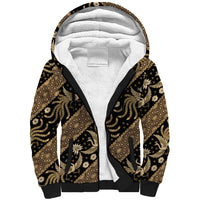 Indonesia Batik Pattern Sherpa Hoodie Gold Version - Wonder Print Shop