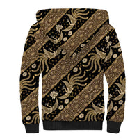 Indonesia Batik Pattern Sherpa Hoodie Gold Version - Wonder Print Shop