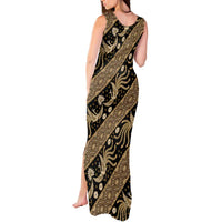 Indonesia Batik Pattern Tank Maxi Dress Gold Version - Wonder Print Shop