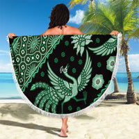 Indonesia Batik Pattern Beach Blanket Green Version - Wonder Print Shop