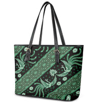 Indonesia Batik Pattern Leather Tote Bag Green Version - Wonder Print Shop