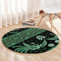 Indonesia Batik Pattern Round Carpet Green Version