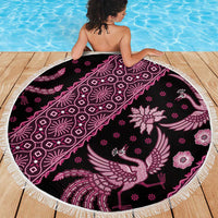 Indonesia Batik Pattern Beach Blanket Pink Version - Wonder Print Shop