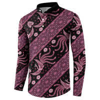 Indonesia Batik Pattern Button Sweatshirt Pink Version - Wonder Print Shop