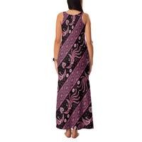 Indonesia Batik Pattern Family Matching Tank Maxi Dress and Hawaiian Shirt Pink Version - Wonder Print Shop
