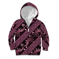 Indonesia Batik Pattern Kid Hoodie Pink Version - Wonder Print Shop