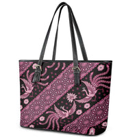 Indonesia Batik Pattern Leather Tote Bag Pink Version - Wonder Print Shop