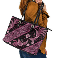 Indonesia Batik Pattern Leather Tote Bag Pink Version - Wonder Print Shop